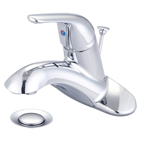 Olympia Faucets Single Handle Lavatory Faucet, Centerset, Polished Chrome, Handle Style: Lever L-6262H